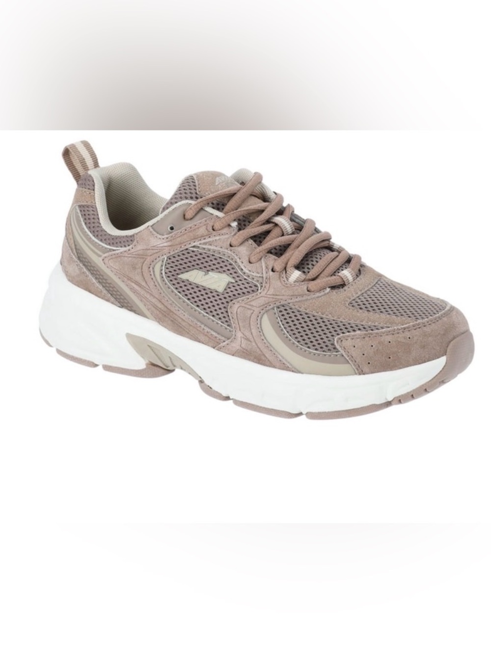 Avia Women's Taupe Mesh & Suede Athletic Sneaker